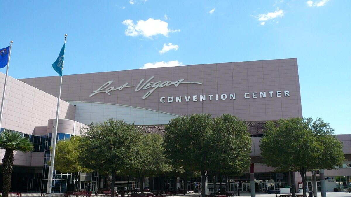 Las Vegas Convention Center exterior photographed in September 2008; historical venue reference, not MJBizCon 2026.