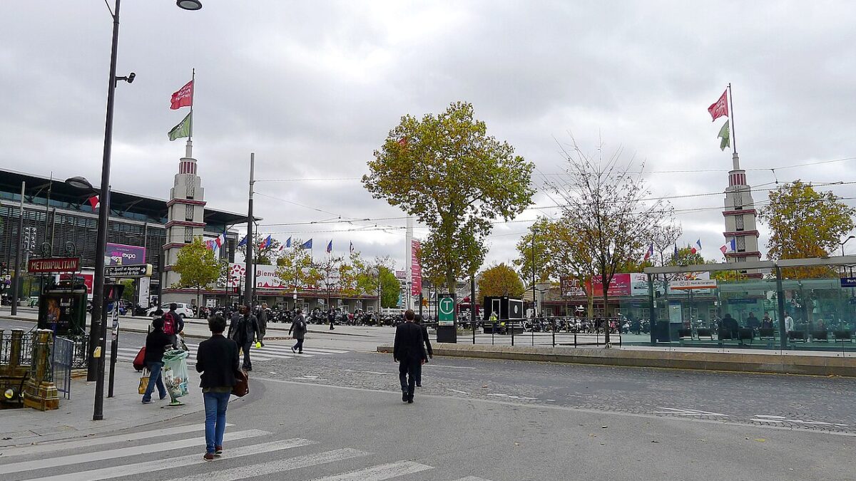 The entrance to Paris Expo Porte de Versailles on October 10, 2011