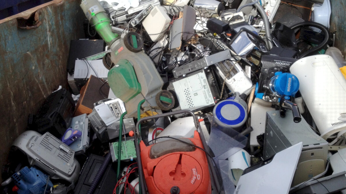 Electrical appliances collected at Prince's Drive recycling centre in Leamington Spa, England, in November 2014